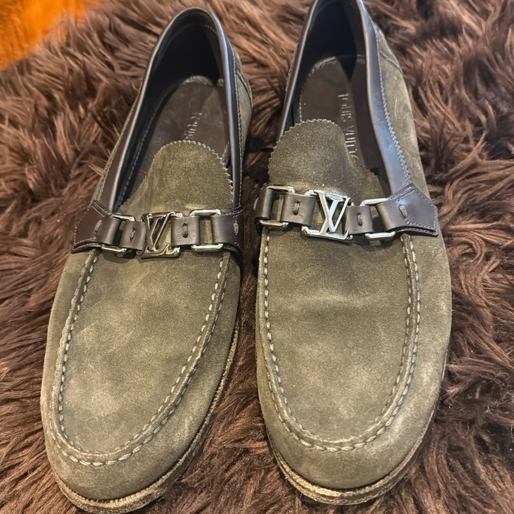 Original Louis Vuitton Loafers (used) Dark Green or Army green